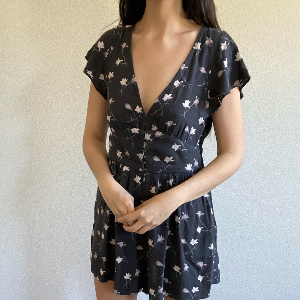 American Eagle Outfitters Corset Floral Romper